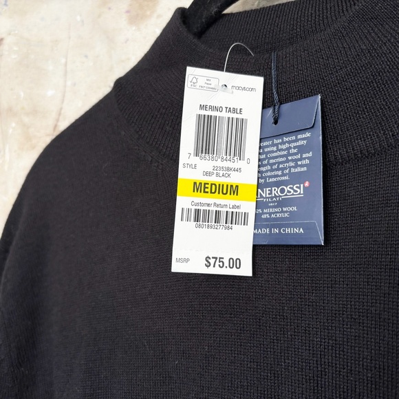 Club Room Estate Merino Wool Blend Mock Neck Turtleneck Sweater - Picture 2 of 4